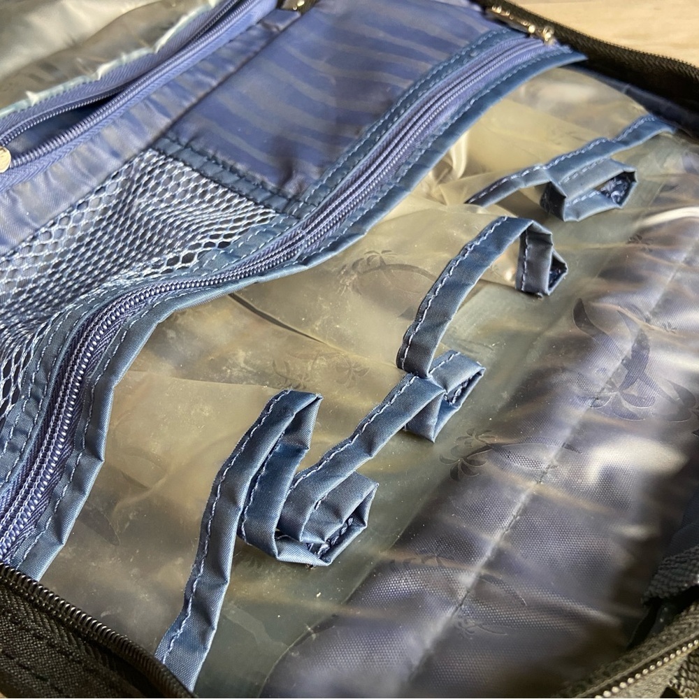 Toiletry Bag Ricardo Beverly Hills Black Multi Compartment Hanging Travel - Picture 9 of 10